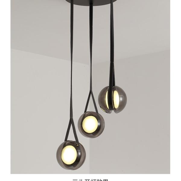 Nordic Modern Pendant Lights Glass Leather Belt Yo-yo Hanging Lamp(WH-GP-168)