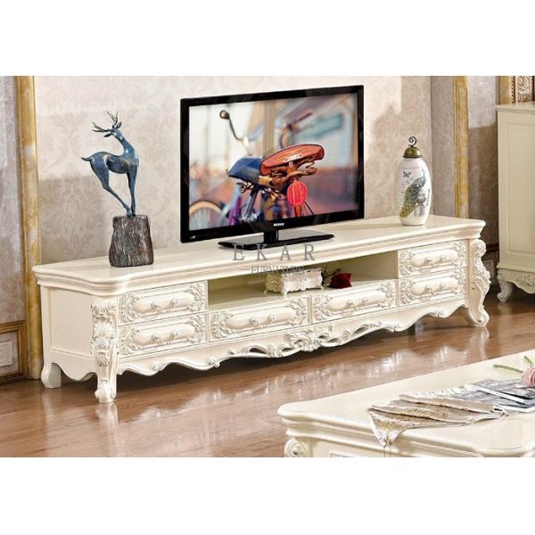 Luxury White Wood TV Table Living Room TV stands
