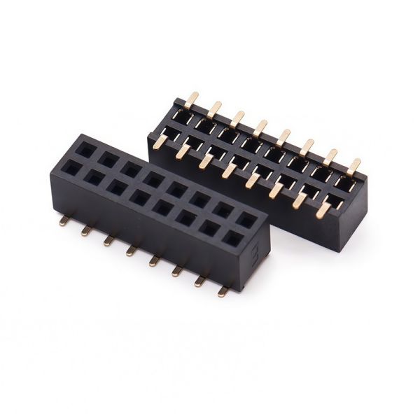 2.0mm Pitch Double Row Vertical SMT Female Header | 3.55mm Height 4.0mm Width, With/Without Locating Post