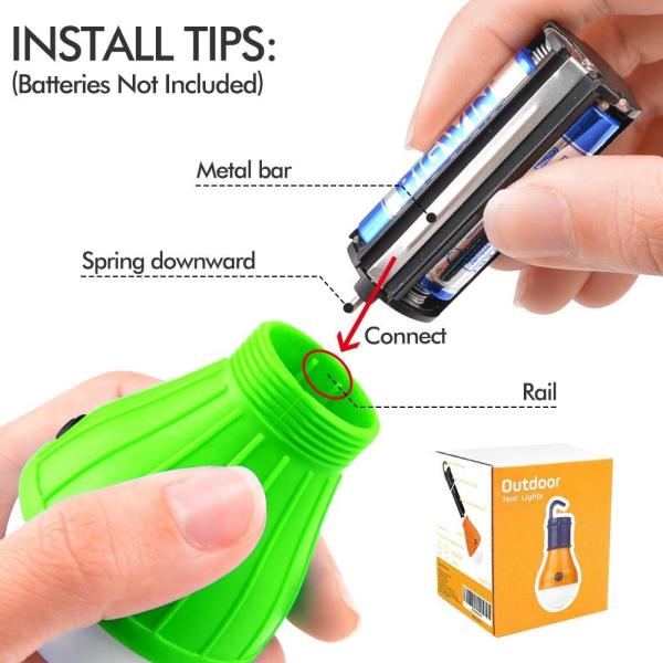 Tent Lamp Portable LED Tent Light Clip Hook Hurricane Emergency Lights LED Camping Bulb Camping Tent Lante