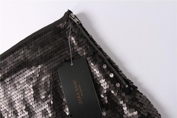 Nightclub Style Black Sexy Women Mini Skirt 100% Polyester With Sequin