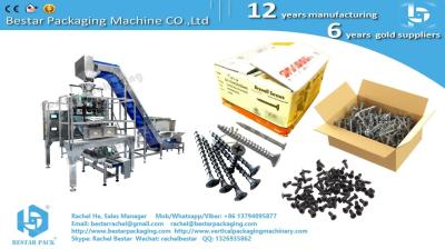 Automatic solution for hardware nails packing in box, Bestar weighing filling machine
