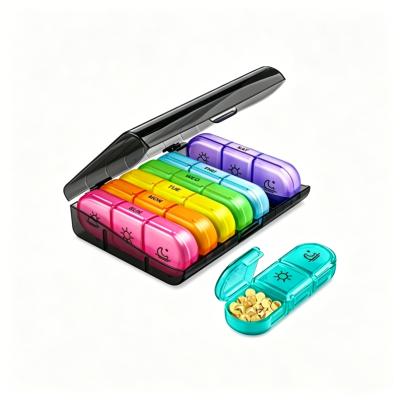 Weekly Pill Organizer 3 Times a Day, Large 7 Day Pill Box 3 Times a Day with Separate Container, Portable Pill Case for Medication, Vitamins, Fish Oil and Supplements