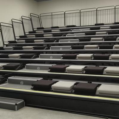 PP Material Retractable Bleacher Seating Rear Folding For Studio Meeting Room