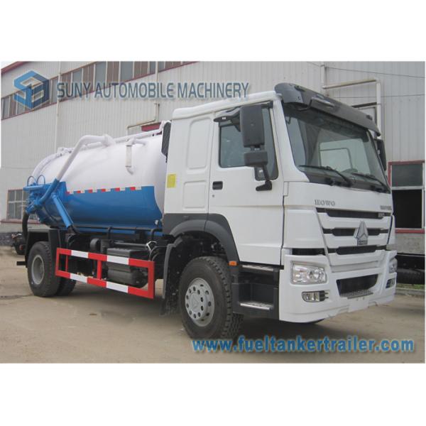 Large 12000L Q235 Vacuum Tank Truck , 6 Tyre Sinotruk HOWO Truck