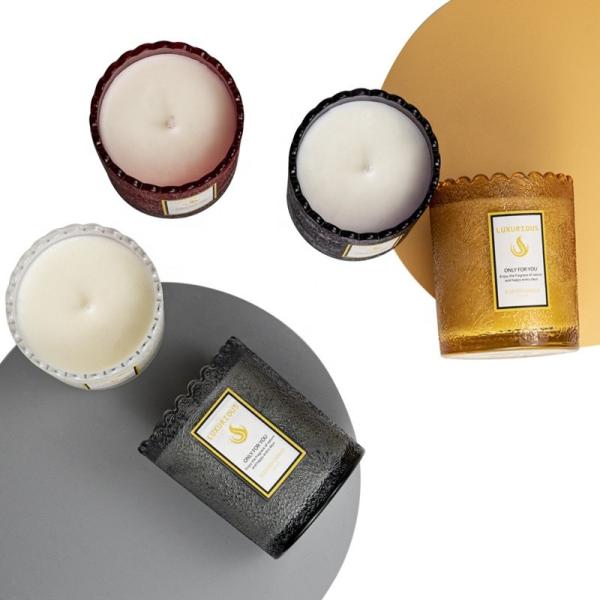 Casa Jardim Festas de casamento aniversário frasco de vidro vela perfumada vela de soja conjunto de presentes