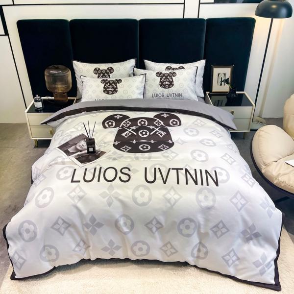 50 conteúdo de tecido de algodão escovado 4 em 1 conjunto de roupas de cama branco King Size cobertor de cobertor lençol de cama