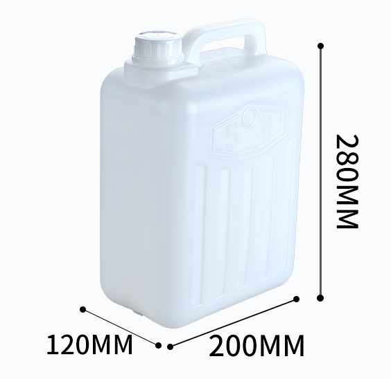 5L Extrusion Blow Moulded Plastic Jerry Can White Color And 2mm Wall Thickness For Durability