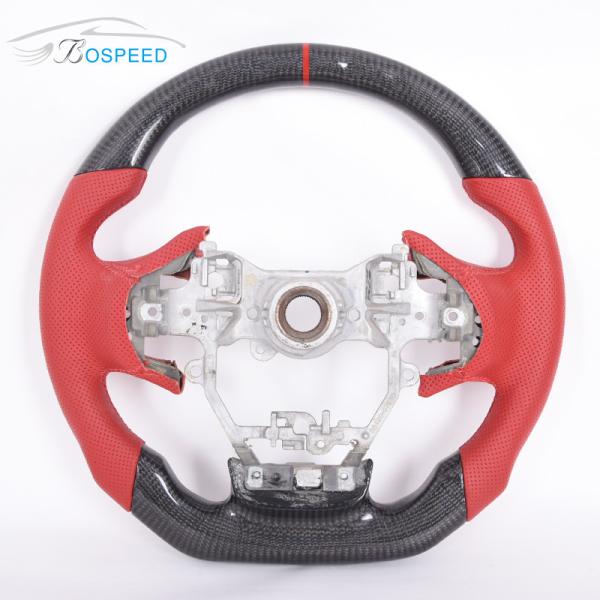 Red Leather Sports A90 Supra Steering Wheel Toyota Alcantara