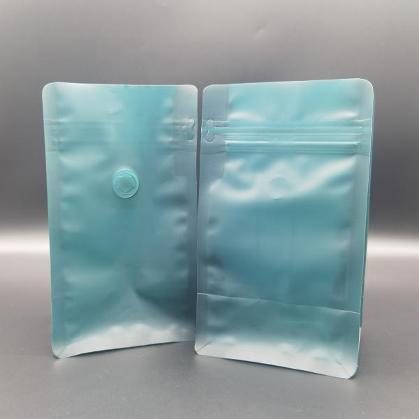 Rotogravure Printed Flat Bottom Zipper Bag With Valve Single Color