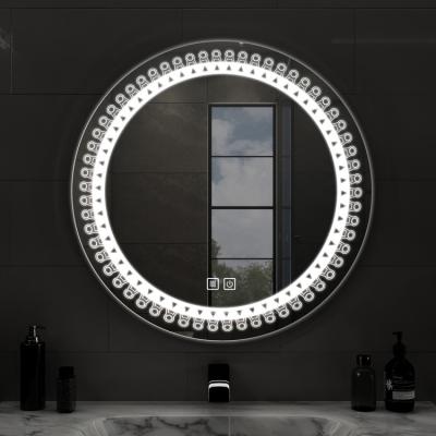 Luxury LED Toilet Mirror Copper Free Anti Fog Shower Mirror 5mm