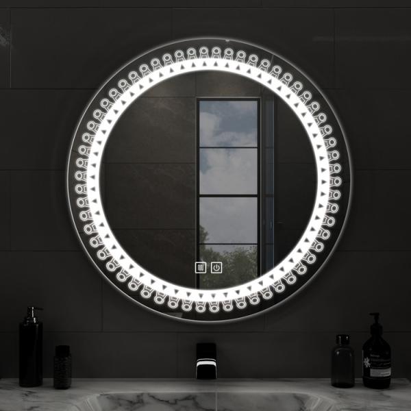 Luxury LED Toilet Mirror Copper Free Anti Fog Shower Mirror 5mm