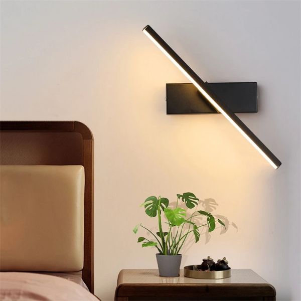 330° Rotatable LED Wall Light Minimalist black Bathroom Strip mirror front light(WH-MR-81)