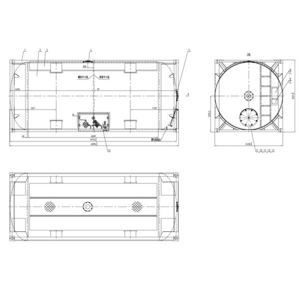 Contenedores de almacenamiento de GLP para buques a presión de 20 pies / Contenedores de transporte de GLP de acero al carbono