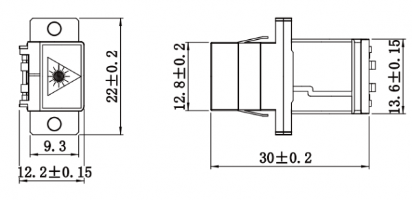 SC SX Metal Avoid Laser Fiber Optic Adapter/Coupler with Flange