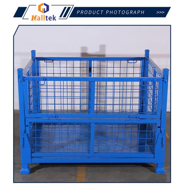 1000 кг Порошковое покрытие Стальная складная клетка для хранения поддонов