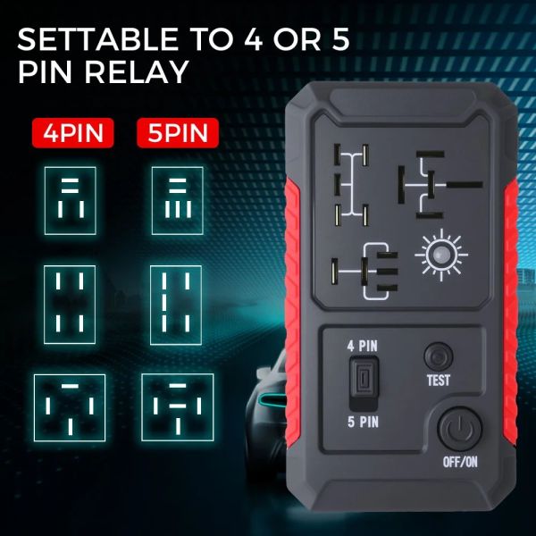 12V Automotive Relay Tester with USB Power Supply and LED Indicator - Portable Car Relay Checker for 12V Systems