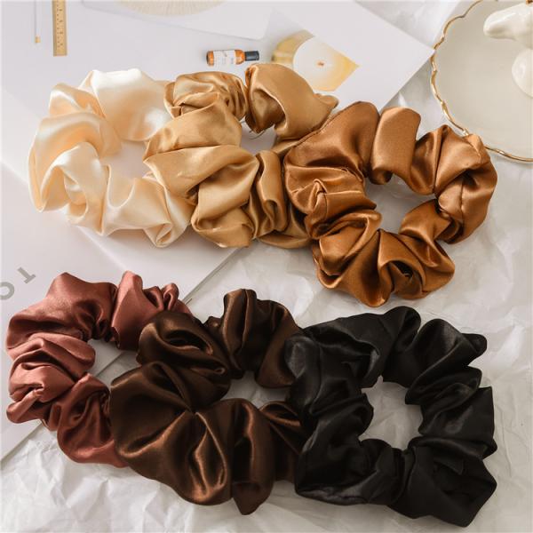 Satin Silk Hair Scrunchies Large Elastic Hair Ties Custom Printing 4.13 Inch