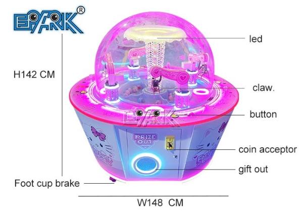 Coin Operated Prize Gift Vending Machine Lucky Cat For 4 Players