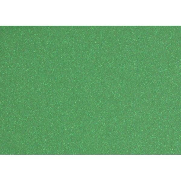 Plain Green Glitter Fabric For Dresses , Pvc Finished Thick Glitter Fabric