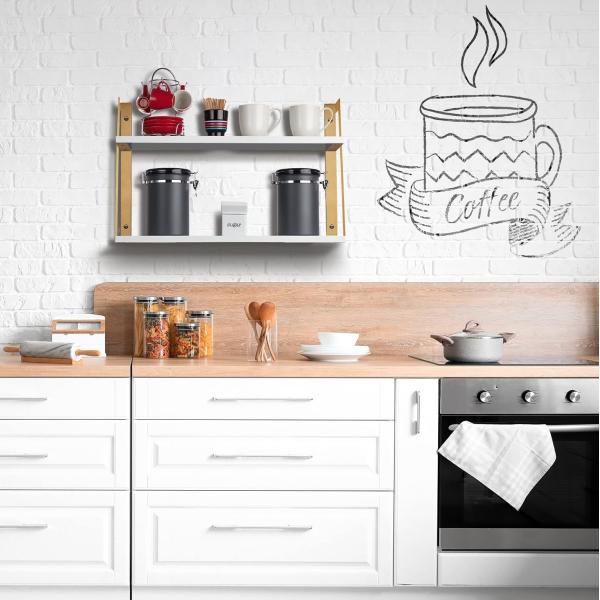 Home Furniture 2-Tier Modern Rustic Floating Wall Shelves with Wall Mounting Design