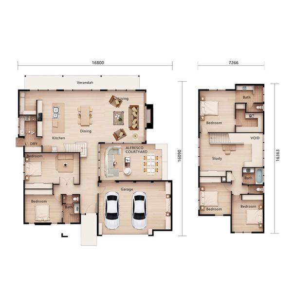 Luxury Prefab House Single Family Home Prefabricated House Luxury 2 Story Customizable Steel House Kits