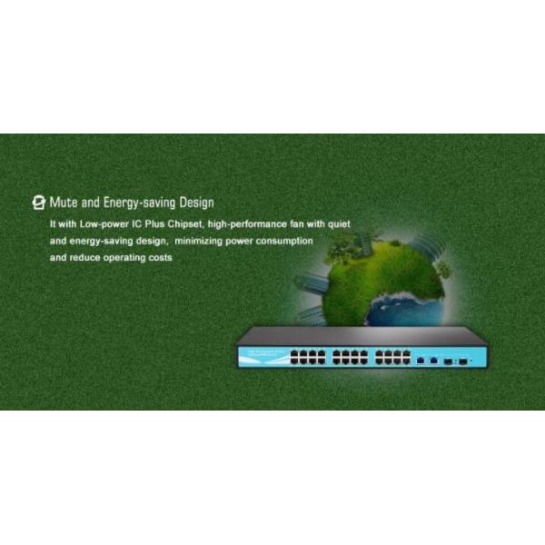 802.3at 48V Standard Power Over Ethernet Switch , Fast 24 Port POE Network Switch