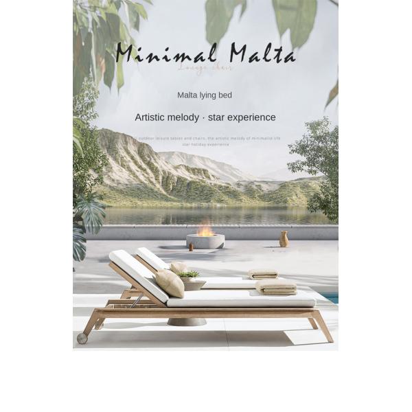 Sun Resistant Swimming Pool Beach Hotel Teak Lounge Chair With Wheel Adjustable Backrest