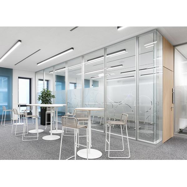 Внутреннее отделение стеклянная перегородка алюминиевая 108 мм толщины рамы 5+5 мм двойного стекла легкая установка