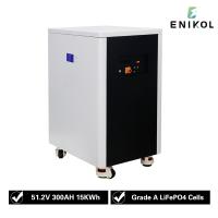 10KW Décharge 51.2V 300AH Batterie 15kwh phosphate de lithium-fer 48V batterie solaire