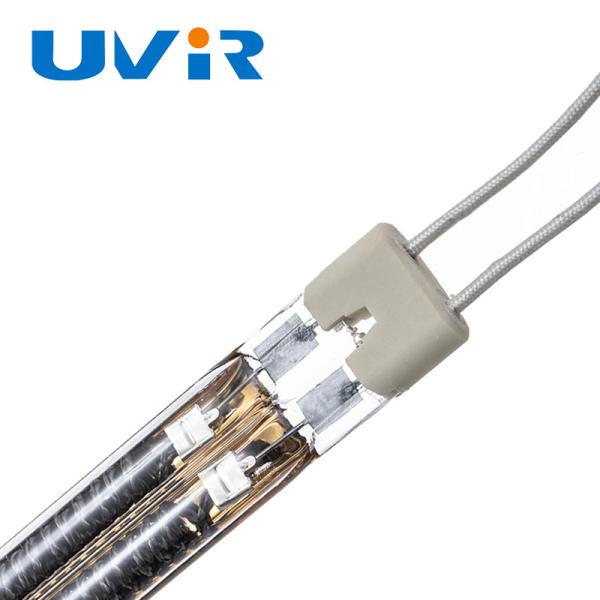 Lampe à chauffage infrarouge en fibre de carbone double tube enduit d'or de 4000 W