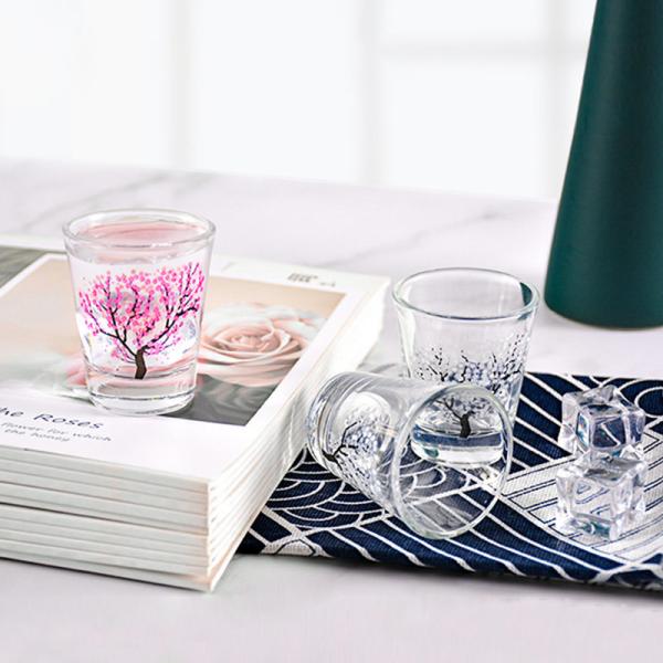 Restaurant Lead Free Cold Color Changing Sakura Cup 100ml