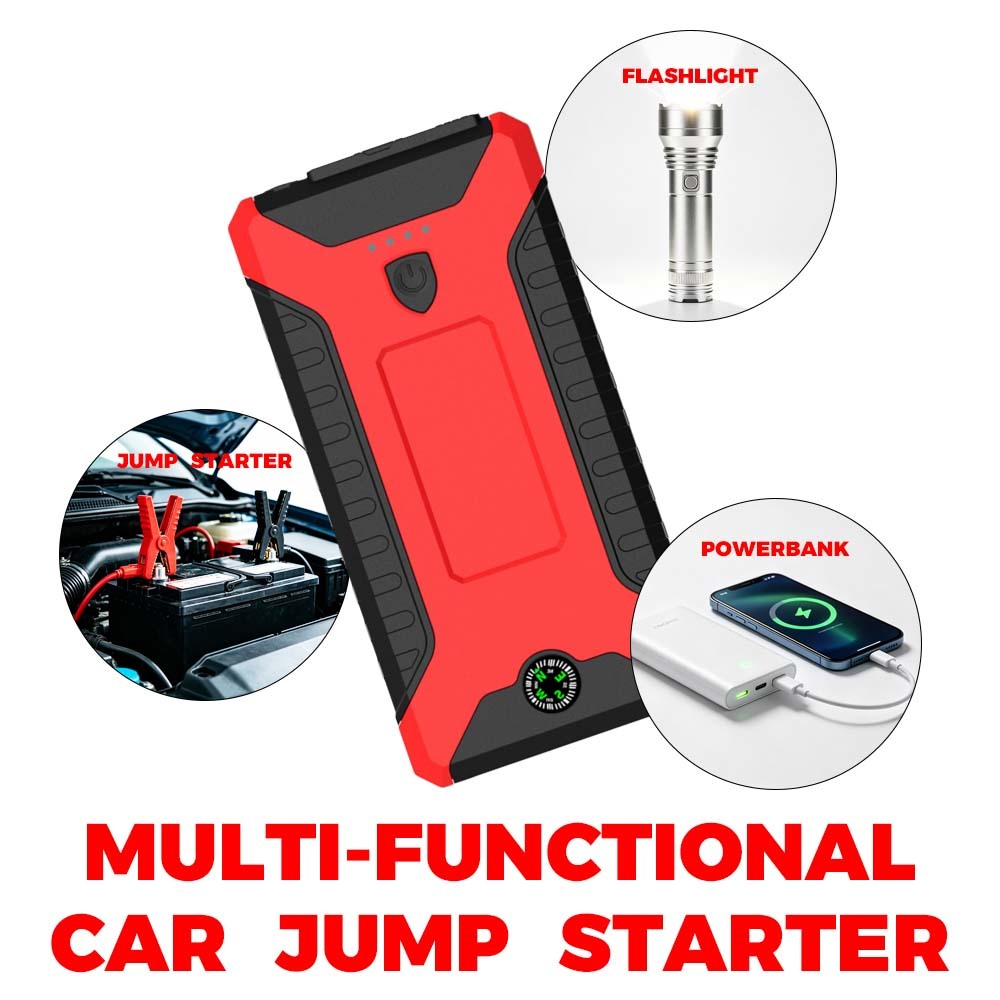 Portable 600A Car Jump Starter with 5400mAh Power Bank & LED Flashlight