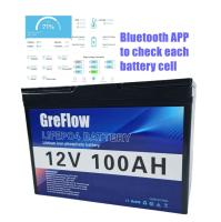 Moniteur solaire futé de la batterie 12v 100ah de volt Lifepo4 de BMS 12 par l'intermédiaire d'APPLI de téléphone