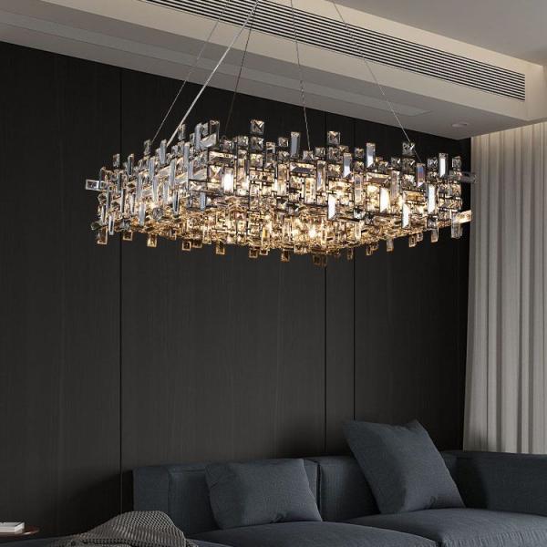Lumière à pendentif en cristal moderne pour salon et hôtel
