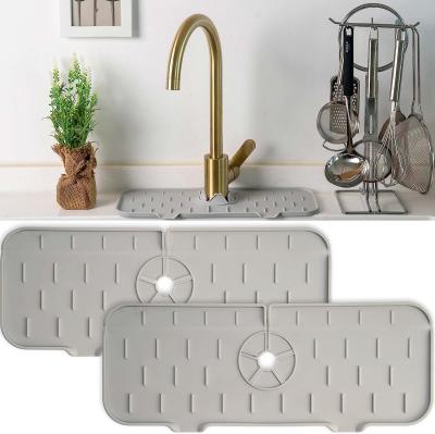 Garde d'éclaboussure pliable molle de robinet de silicone, plateau de receveur d'égouttement de poignée de robinet de silicone