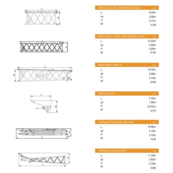 500T Crawler Crane Lifting Moment 6200TM  XGC500 With 12-36m Jib Length
