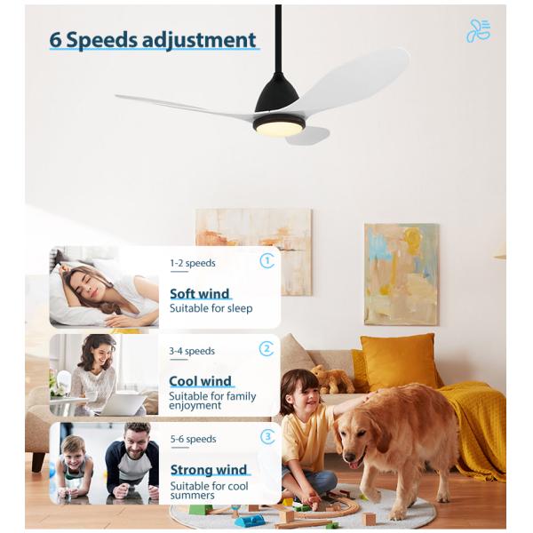 Suporte Dimmer 1stshine Ventilador de teto de plástico com controle remoto e design moderno