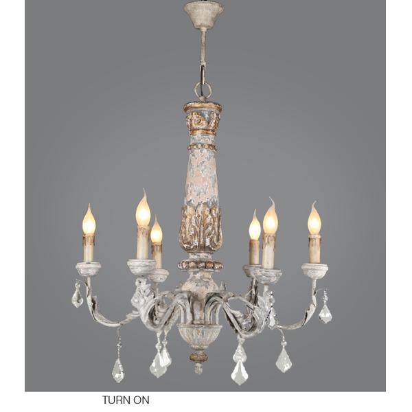 Wooden Iron Chandelier Lighting Vintage Crystal Lustre vintage chandelier(WH-CI-110)