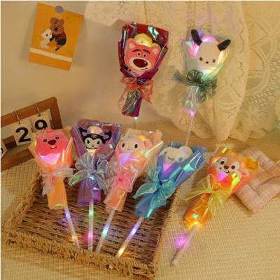 Cartoon enfantine Flash Bouquet de baguette de fées avec des jouets lumineux en peluche 10x32cm