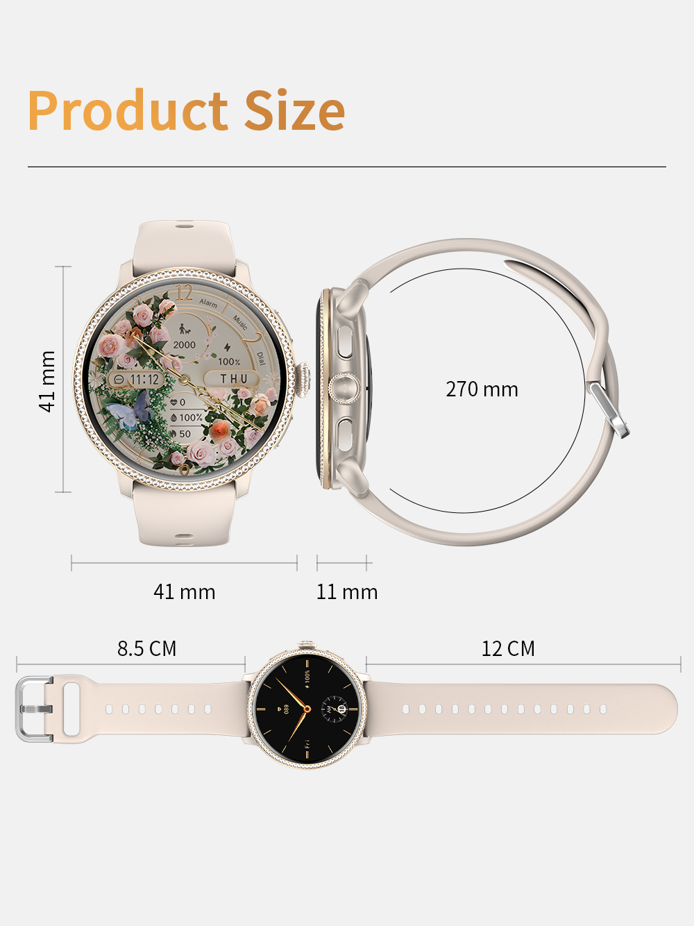 H80 4G Android Women Smart Watch AMOLED Display 3GB+32GB Storage NFC SIM Card Video Call IP68 Waterproof AI Voice Assistant