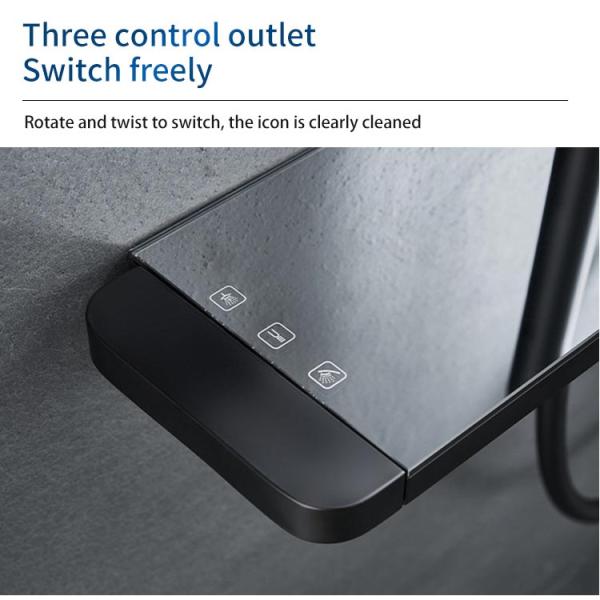 Shower Set Black Wall Mounted Stainless Steel Rain Shower Set Mixer Faucet