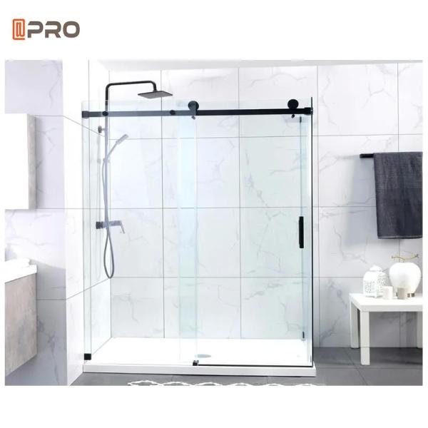 1.4mm  thinkness Aluminium Bathroom Doors Hotel Sliding Interior Frameless Toilet Glass Door