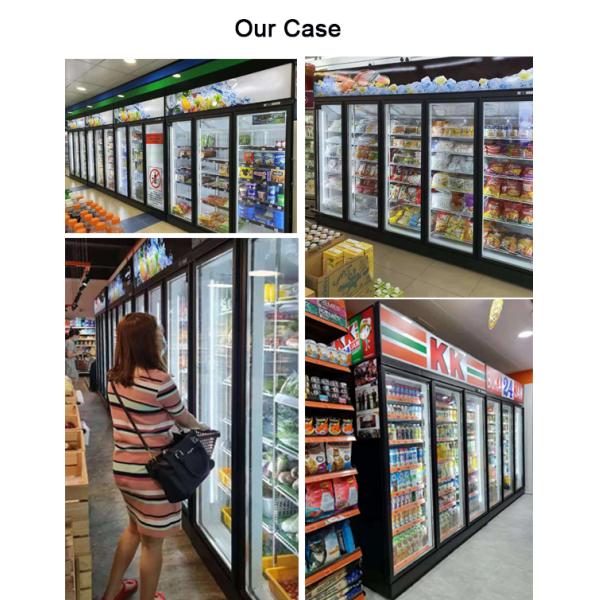 1 2 3 4 Doors Upright Showcase Freezer For Supermarket