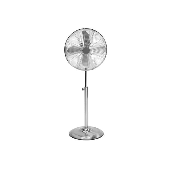 45cm Pedestal Oscillating Floor Fan Air Cooling 4 Metal Chrome Blade Height Adjustable