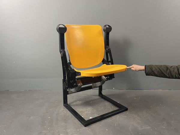 STUNITY UV resistant gas assisted PP plastic beam mounted stadium chair with cupholder armrest