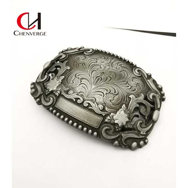 Practical Antique Vintage Silver Belt Buckles Zinc Alloy Thickness 5mm