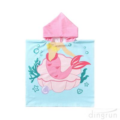 Soft Microfiber Beach Towel for Kids Poncho Beach Towel Kids Hooded Towel