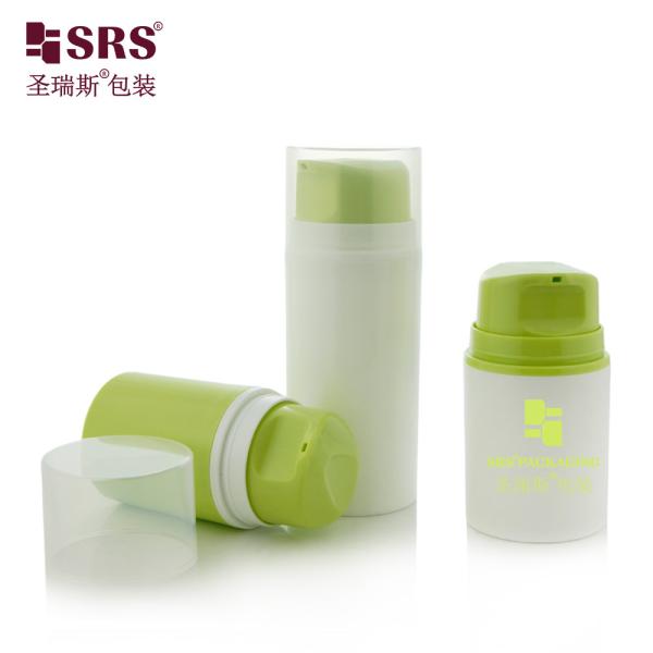 PA605 30ml 50ml 80ml 100ml 120ml 150ml 200ml Injection Couleur verte brillante Belle pompe de crème pour le visage Bouteille sans air Bouteille anti-fuite
