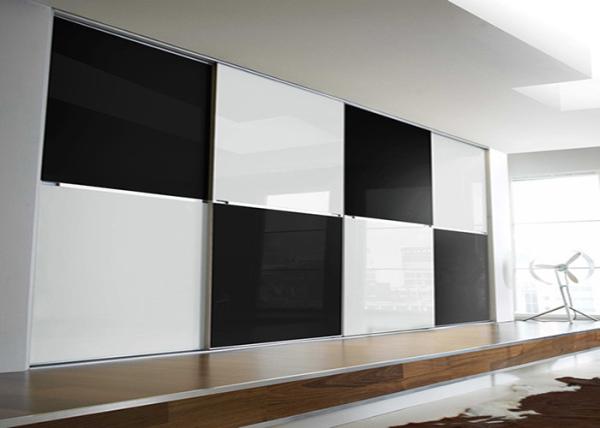 Black and White Color Safety Tempered  Glass Panel for Back Walls